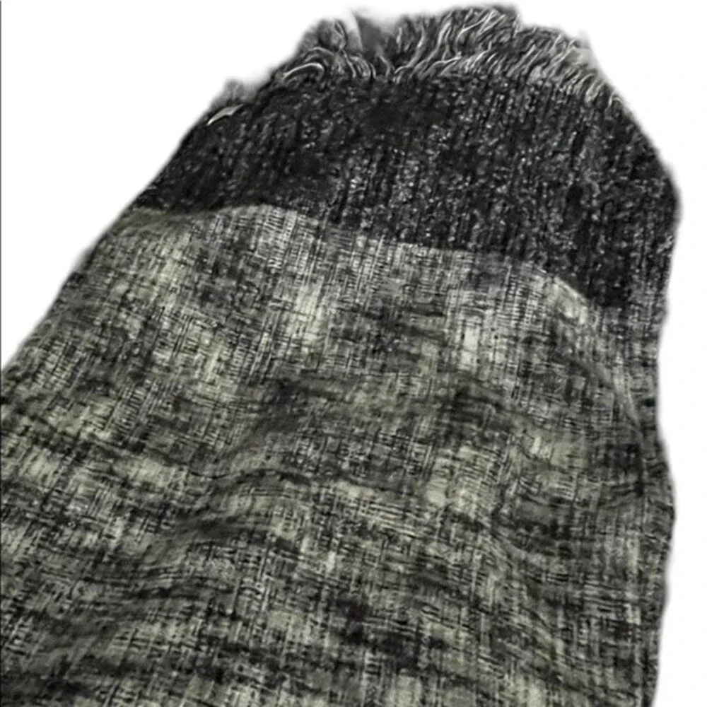 Holly Bracken Scarf Shawl Wrap.Tweed Style Texture in black gray and white